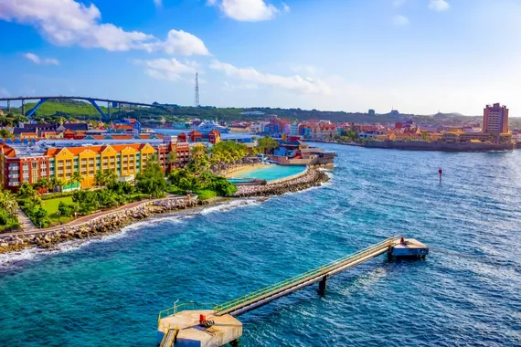 Vista aérea da ilha de Curaçao
