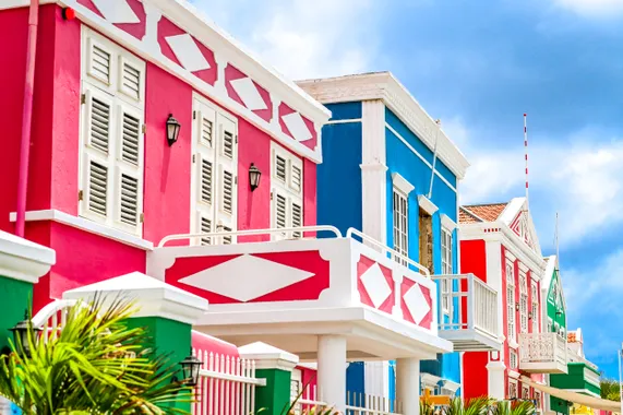 Casas coloridas, em Curaçao